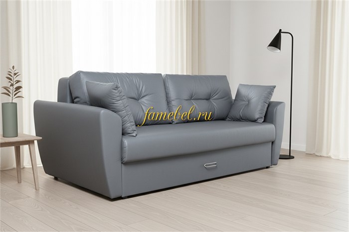 Диван еврокнижка Амстердам экокожа серая 150