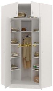 Шкаф угловой с антресолью Алиса 16, цвет белый