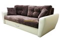 Диван еврокнижка Амстердам Люкс 160 велюр коричневый, кожа бежевый