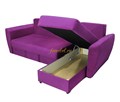 Диван угловой Амстердам 150 велюр фиолетовый, ящик