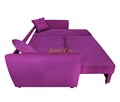 Диван угловой Амстердам 160 велюр фиолетовый, ровное спальное место