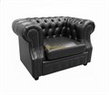 Кресло Честер Лофт экокожа чёрная