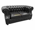 Честер Лофт 2-х местный, экокожа чёрный