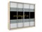 Шкаф купе Респект 29  с четырьмя дверьми и цветными вставками с цветной пленкой Оракал