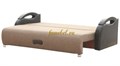Диван еврокнижка Юпитер рогожка коричневая, ровное спальное место