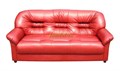 Диван Карелия 3 экокожа красный